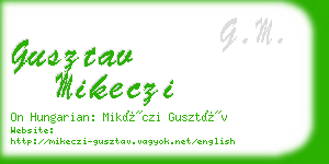 gusztav mikeczi business card